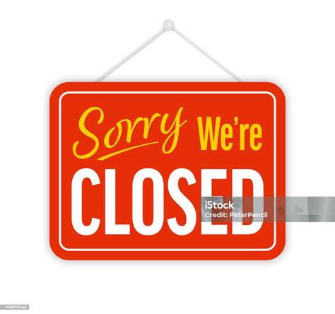 Sorry We Are Closed Door Signboard Vector Set Vektorgrafik Och Fler