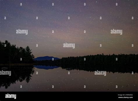 Katahdin from Jerry Pond at night Stock Photo - Alamy