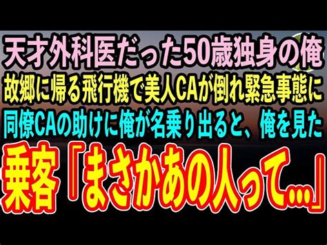 【感動する話】マンモス病院の天才心臓外科医として働き生涯独身の俺。50歳で退職し故郷に帰る飛行機で美人caが倒れ緊急事態に同僚ca「お医者様