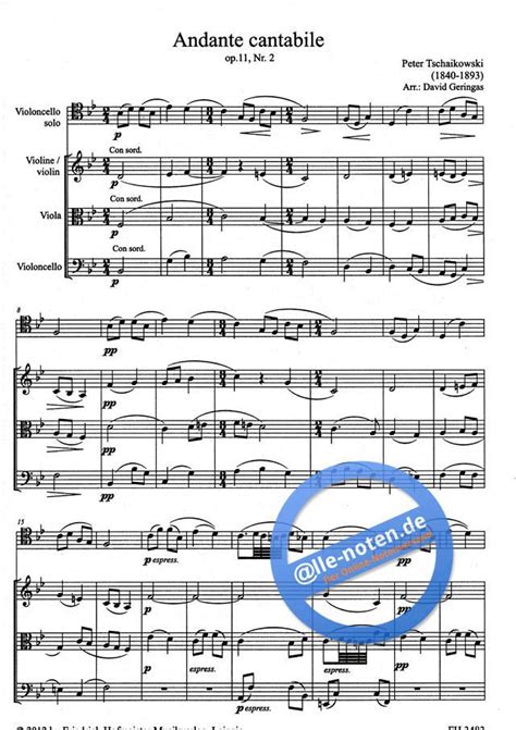 Pjotr Iljitsch Tschaikowski Sheet Music For String Ensemble