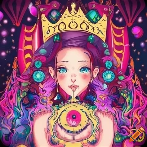 Colorful And Cute Tarot Card The Empress