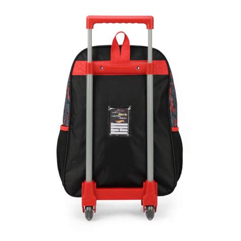 Kit Mochila Escolar Rodas Infantil Hot Wheels Preto Luxcel