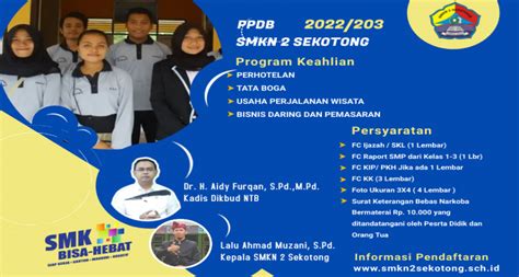 PPDB TAHUN PELAJARAN 2022 2023 SMK Negeri 2 Sekotong