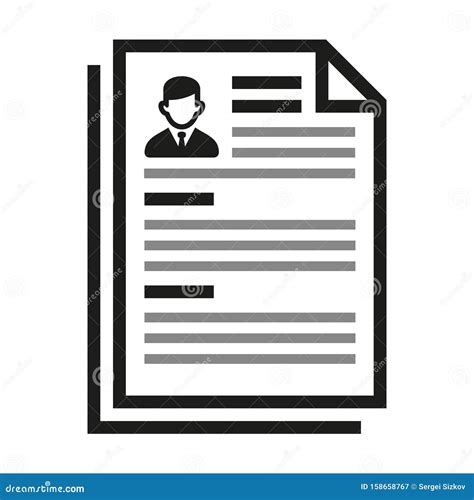Employment And Job Resume Icon On White Background Vector Stock Vector