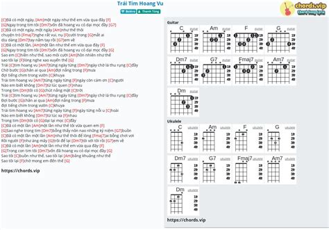 Chord Trái Tim Hoang Vu Tab Song Lyric Sheet Guitar Ukulele Chords Vip