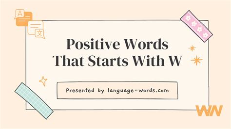 Wield W Starting Words For Inspiring Positivity