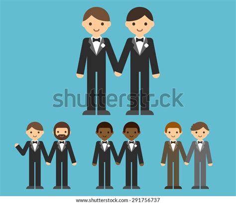 Set Cute Cartoon Gay Couples Holding Stock Vector Royalty Free 291756737 Shutterstock