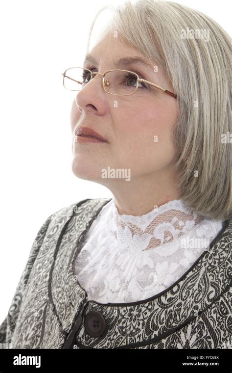 Serious Mature Woman Stock Photo Alamy