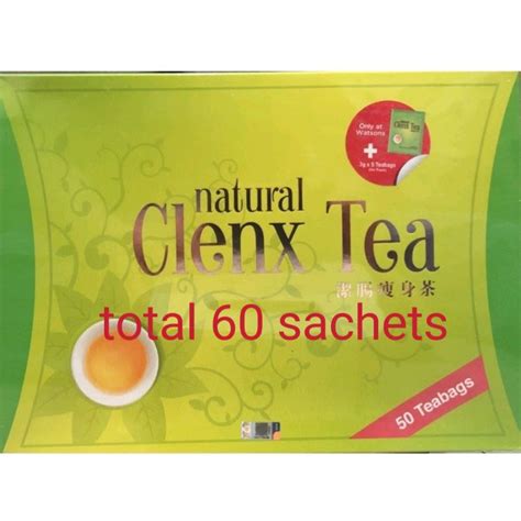 NH Detoxlim Natural Clenx Tea 50s Free 10 TOTAL 60 Sachets Exp 07