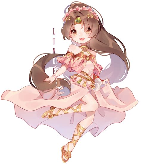 Safebooru Bangs Bare Shoulders Brown Eyes Brown Hair Chibi Cleavage