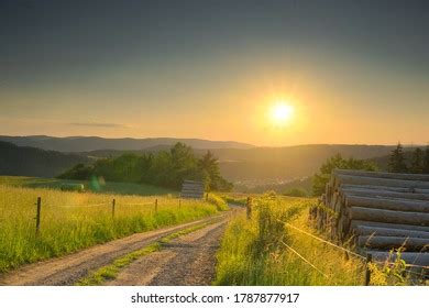 Sunset Over Village Stock Photo 1787877917 Shutterstock