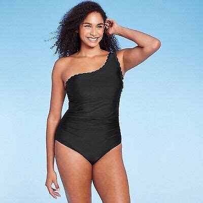 Women S Scallop One Shoulder Full Coverage One Piece Swimsuit Kona