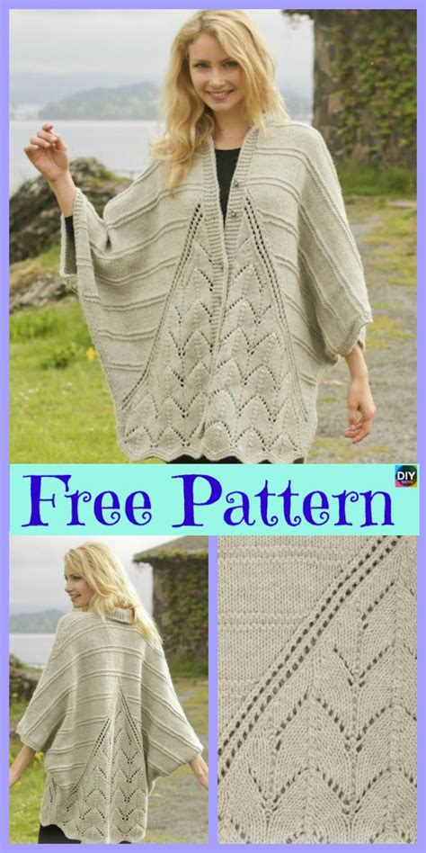 10 Beautiful Knit Blanket Sweater Free Patterns Diy 4 Ever