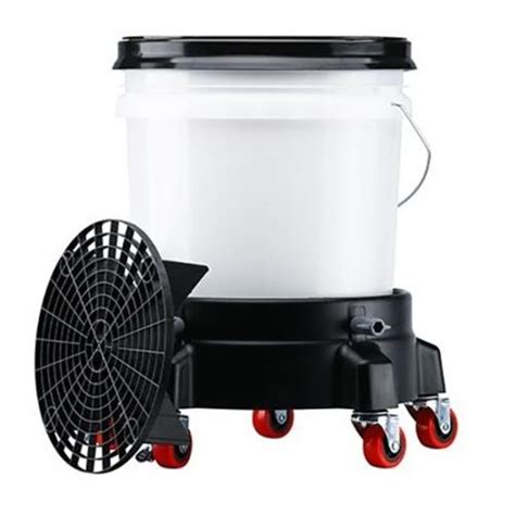 Seau De Lavage Complet Sur Roulette Avec Grilles Et Couvercle Bucket