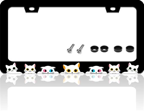 Amazon Cute Cat License Plate Frame Funny Cat Head License Plate