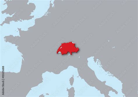 mappa Svizzera 3d Stock Illustration | Adobe Stock