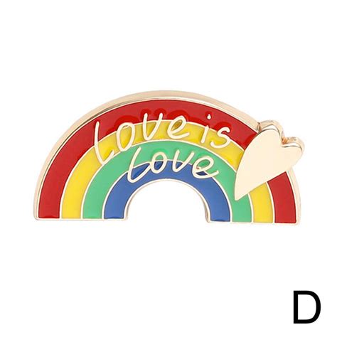 Buy Lgbt Rainbow Brooch Flag Heart Peace And Love Enamel Badge Pride