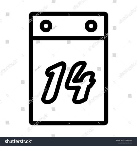 Valentine Day Calendar Icon Bold Outline Stock Vector Royalty Free
