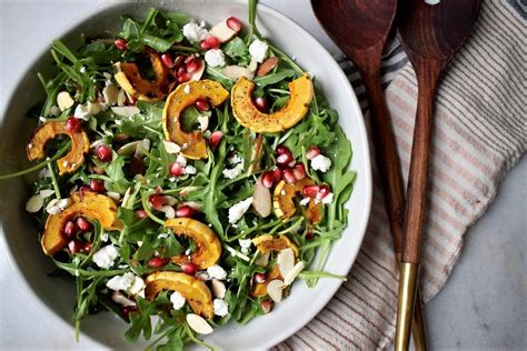 Delicata Squash Salad with Pomegranate, Almonds and Goat Cheese ...