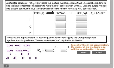 Solved A Saturated Solution Of PbCl2 S Is Prepared In