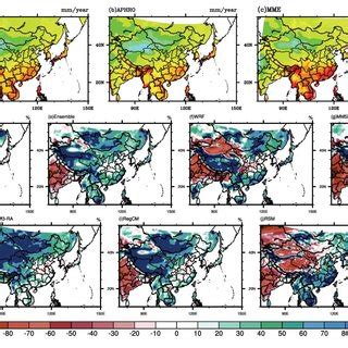 Spatial Distributions Of Annual Average Precipitation Mm Year Of Cru