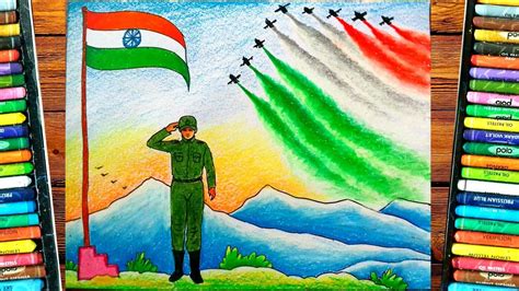 Independence Day Drawing Easy15th August Paintingindian Army