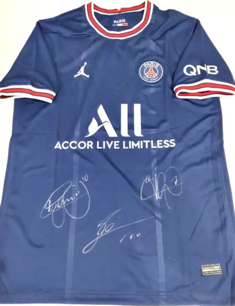 Lionel Messi Neymar Kylian Mbappe Psg 202122 Signed Ltd Ed Framed Memorabilia 11999 Picclick Au