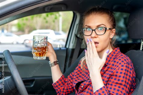 Drunken Driving Drunk Woman Drives A Car The Woman Was Caught