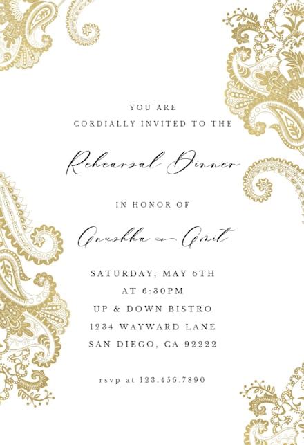 Elegant Henna Dinner Party Invitation Template Greetings Island