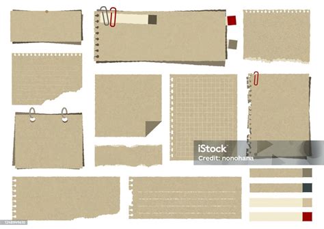 vetores de conjunto de quadros  bloco de notas de papel kraft  mais