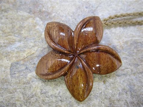 Hawaiian Jewelry Handmade Hawaiian Koa Wood Plumeria Flower Etsy