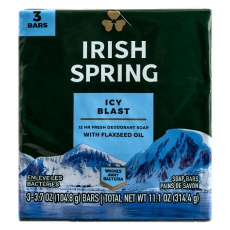 Irish Spring Icy Blast Bar Soap 3 Ct 3 75 Oz Frys Food Stores