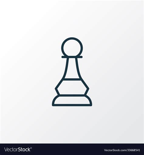 Chess Pawn Icon Line Symbol Premium Quality Vector Image