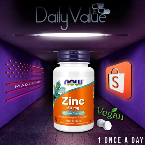 Zinc Gluconate Mg Tablets By Now Foods Shopee