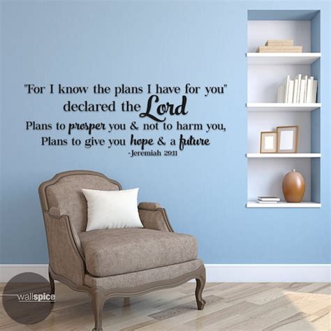 Vinyl Wall Art Decal Jeremiah 29 11 For I Know The Etsy