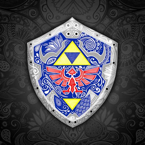 Zelda - Link Shield Drawing by Art Et Be