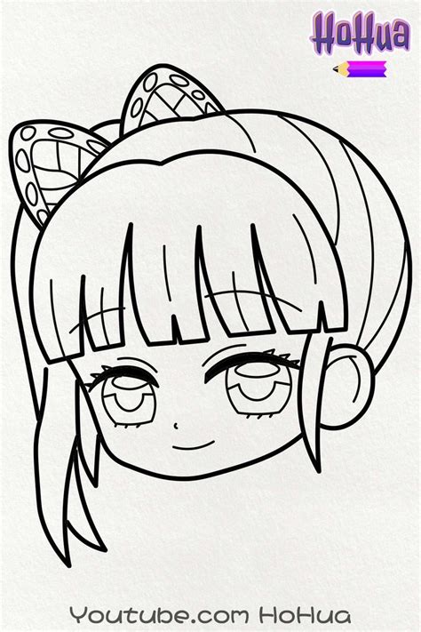 Chibi Kanao Tsuyuri From Demon Slayer Line Art Coloring Page By Hohua