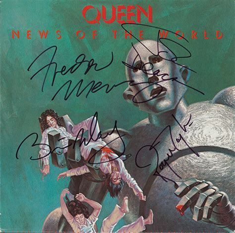 Queen Band Signed News Of The World Album - Artist signed collectibles ...