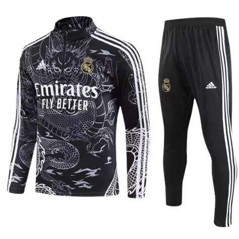 Real Madrid Black Dragon Version Training Suit Kid Size