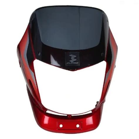 Platina Headlight Visor Red With Silver Sticker Genuine Headlight Visor