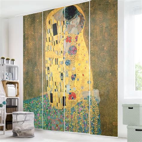 Schiebegardinen Set Gustav Klimt Der Kuß 4 Flächenvorhänge