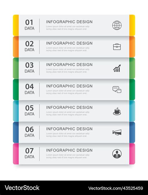 Data Infographics Tab Paper Index Template Vector Image