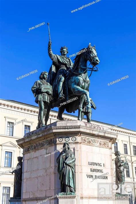 Germany Bavaria Munich Statue Of King Ludwig King Of Bavaria