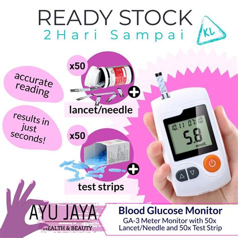 Blood Glucose Monitor Set With 50pcs Lancet Needle And Test Strips