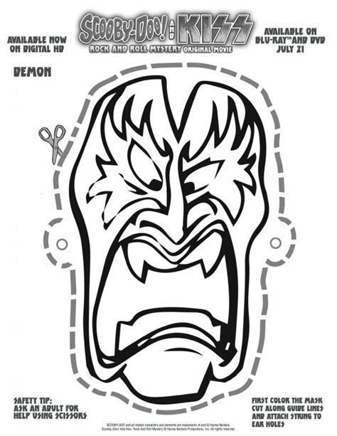 Free Printable Scooby Doo KISS Demon Mask Mama Likes This Scooby