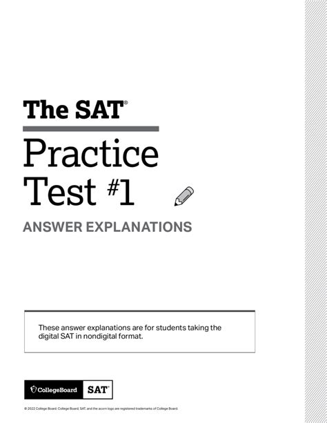 Sat Practice Test 1 Answers Digital