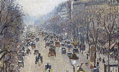 Boulevard Montmartre Morning Cloudy Weather Camille Pissarro Paris B