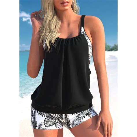 Moda feminina maiô duas peças conjunto tankini verão novo design