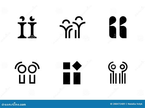 Set of letter II logos stock vector. Illustration of emblem - 288472489