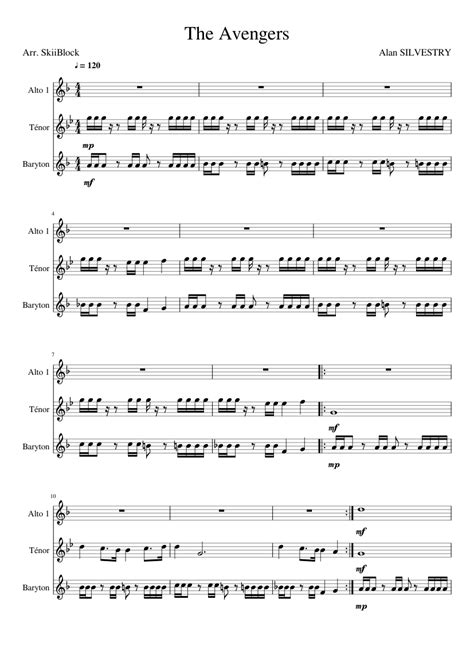 The Avengers Theme Sheet Music For Saxophone Alto Saxophone Tenor